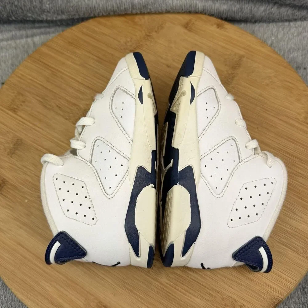 Jordan Air Jordan 6 Retro Shoes Toddler Size 9C White Navy Sneakers 384667-141